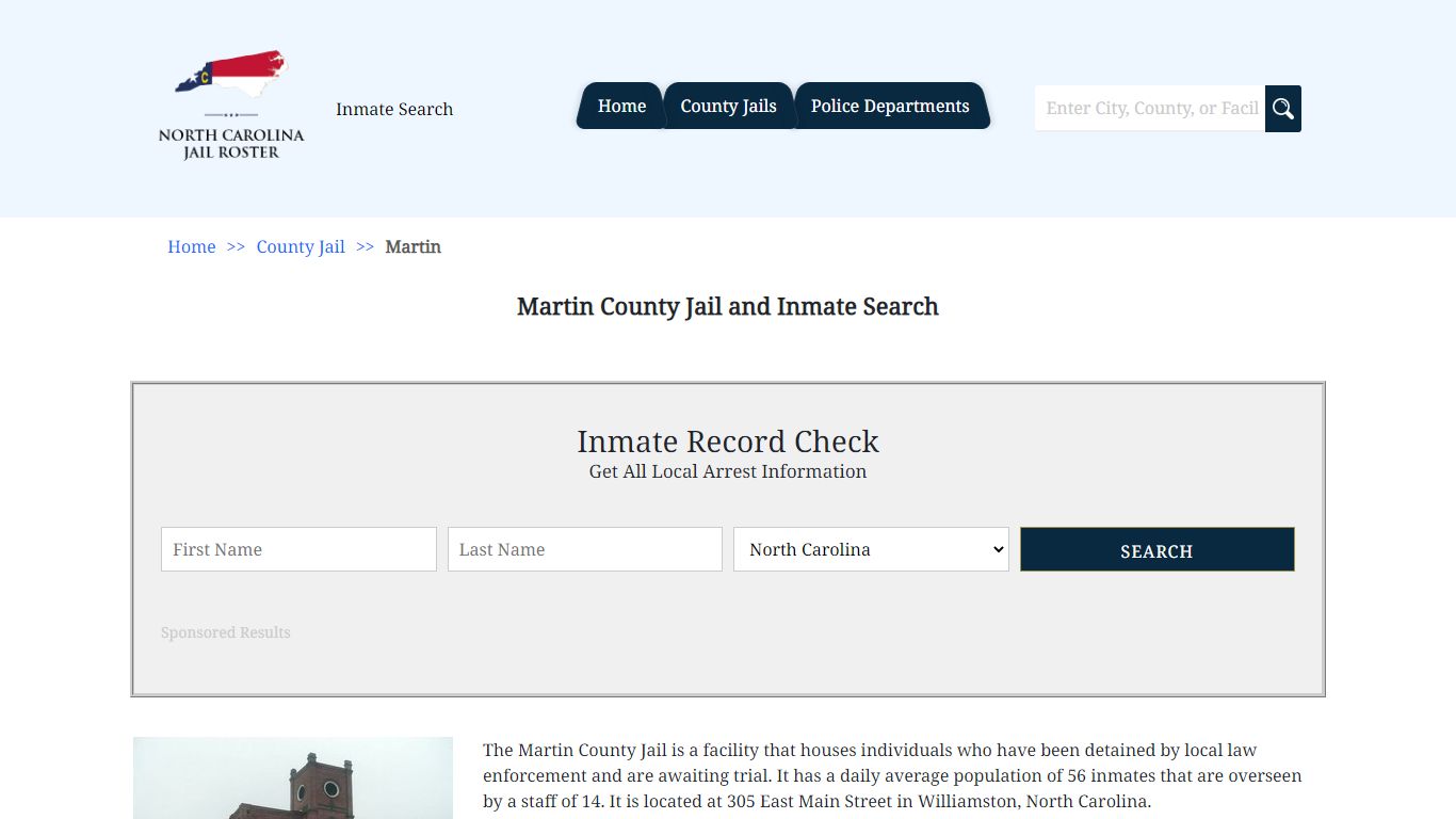 Martin County Jail and Inmate Search - North Carolina Jail Roster